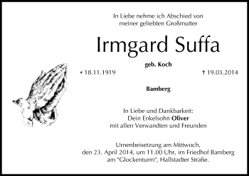 Anzeige von Irmgard Suffa von MGO
