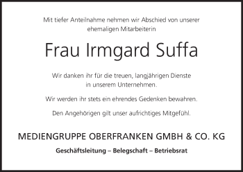 Anzeige von Irmgard Suffa von MGO