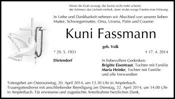 Anzeige von Kuni Fassmann von MGO