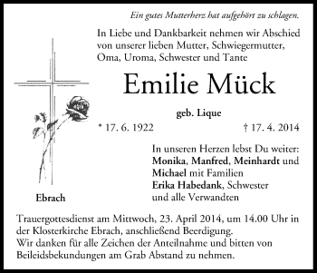 Anzeige von Emilie Mück von MGO