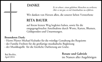Anzeige von Rita Bauer von MGO