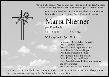 Anzeige von Maria Nietner von MGO