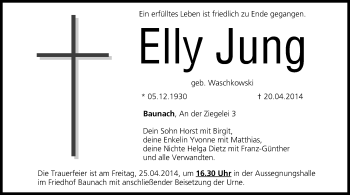 Anzeige von Elly Jung von MGO