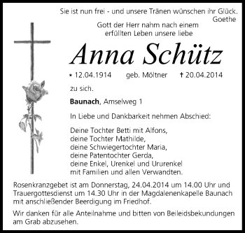 Anzeige von Anna Schütz von MGO