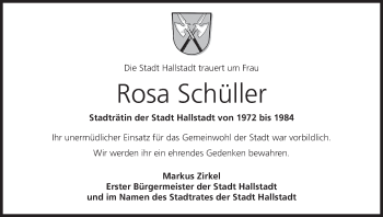 Anzeige von Rosa Schüller von MGO