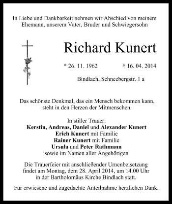 Anzeige von Richard Kunert von MGO
