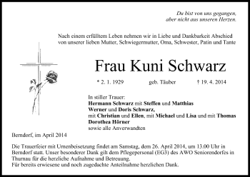 Anzeige von Kuni Schwarz von MGO