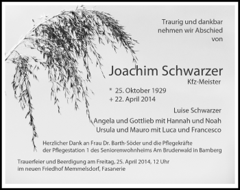 Anzeige von Joachim Schwarzer von MGO