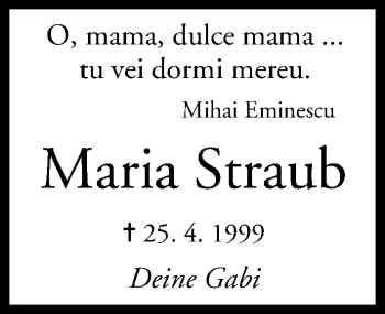 Anzeige von Maria Straub von MGO