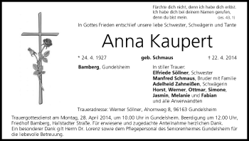 Anzeige von Anna Kaupert von MGO