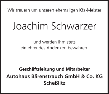 Anzeige von Joachim Schwarzer von MGO
