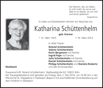 Anzeige von Katharina Schüttenhelm von MGO