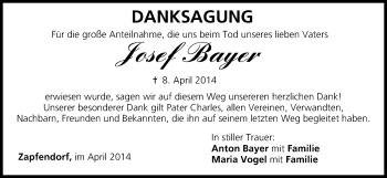 Anzeige von Josef Bayer von MGO