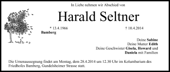 Anzeige von Harald Seltner von MGO