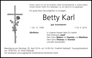 Anzeige von Betty Karl von MGO