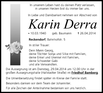 Anzeige von Karin Derra von MGO