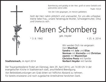 Anzeige von Maren Schomberg von MGO