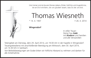 Anzeige von Thomas Wiesneth von MGO