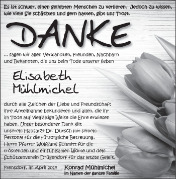 Anzeige von Elisabeth Mühlmichel von MGO