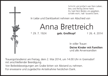 Anzeige von Anna Brettreich von MGO