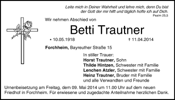 Anzeige von Betti Trautner von MGO