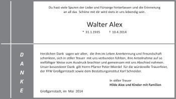 Anzeige von Walter Alex von MGO