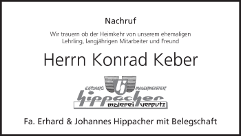 Anzeige von Konrad Keber von MGO