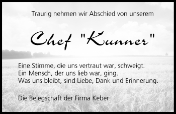 Anzeige von Chef Kunner von MGO
