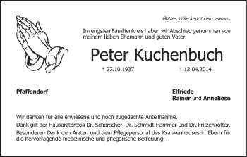 Anzeige von Peter Kuchenbuch von MGO