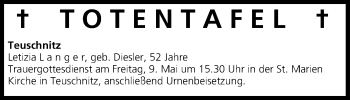 Anzeige von Totentafel vom 08.05.2014 von MGO