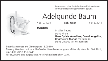 Anzeige von Adelgunde Baum von MGO