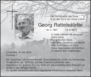 Anzeige von Georg Rattelsdörfer von MGO