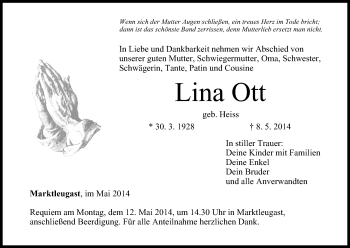 Anzeige von Lina Ott von MGO