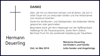 Anzeige von Hermann Deuerling von MGO