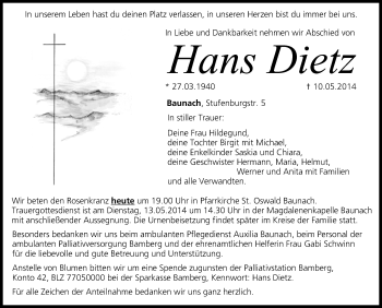 Anzeige von Hans Dietz von MGO