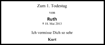 Anzeige von Ruth Kneisel von MGO