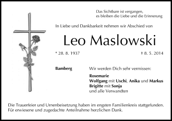 Anzeige von Leo Maslowski von MGO