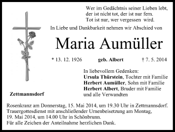 Anzeige von Maria Aumüller von MGO