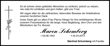 Anzeige von Maren Schomberg von MGO