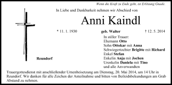 Anzeige von Anni Kaindl von MGO