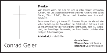 Anzeige von Konrad Geier von MGO