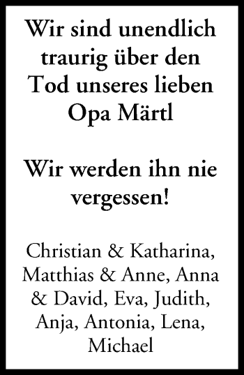 Anzeige von Opa Märtl  von MGO