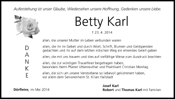 Anzeige von Betty Karl von MGO