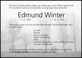Anzeige von Edmund Winter von MGO