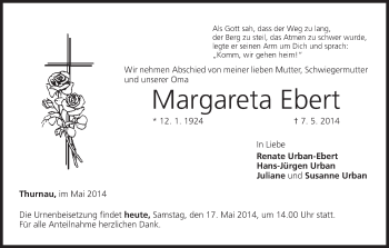 Anzeige von Margareta Ebert von MGO