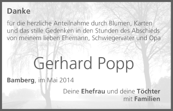 Anzeige von Gerhard Popp von MGO