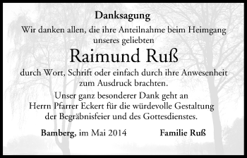 Anzeige von Raimund Ruß von MGO