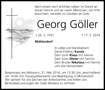 Anzeige von Georg Göller von MGO