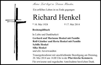 Anzeige von Richard Henkel von MGO