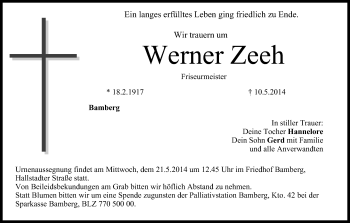 Anzeige von Werner Zeeh von MGO